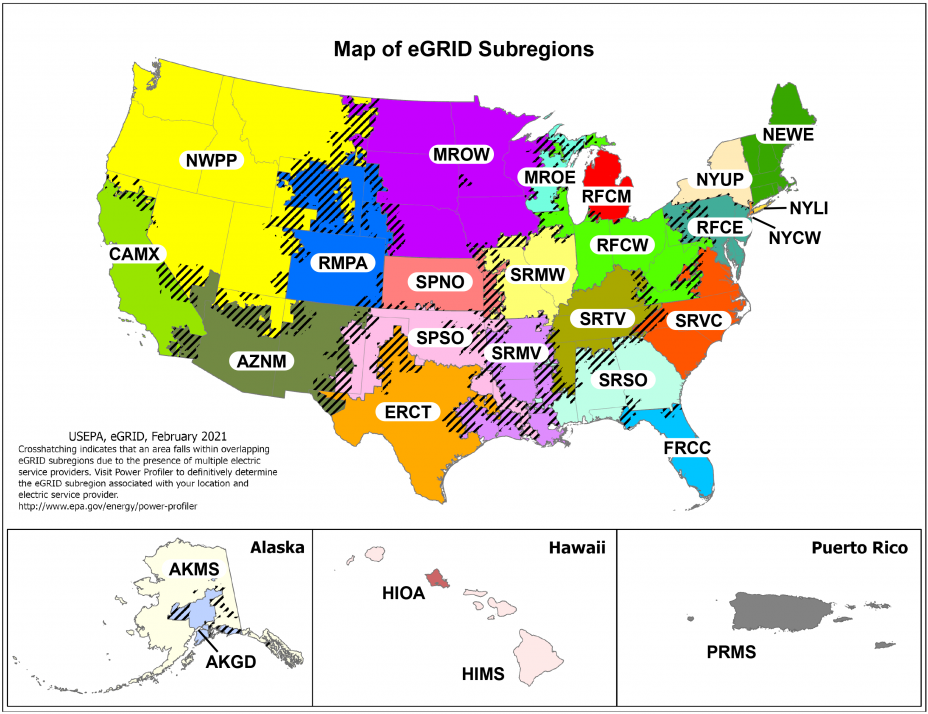 2021 eGrid Subregions